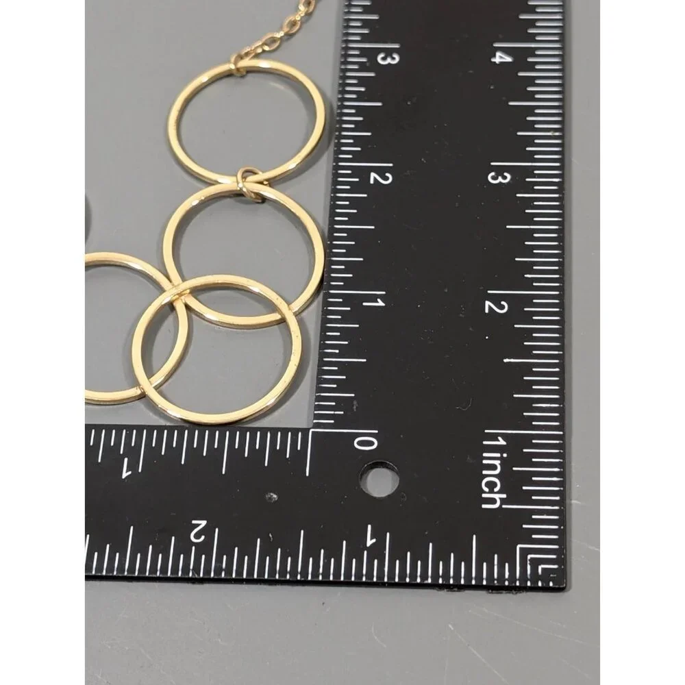 Vintage Avon Gilded Circles Necklace‎ Gold Tone Round Chain 70s Inspired 18 in